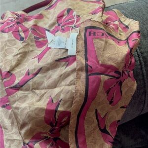 Coach Klare  Crossbody Bag in Pink and Tan ribbons/ bow and matching scarf